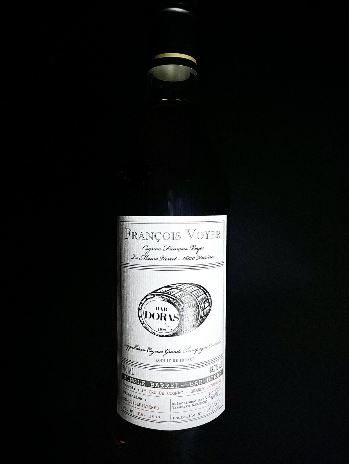 Cognac François VOYER 1977 pour BAR DORAS 96本限定