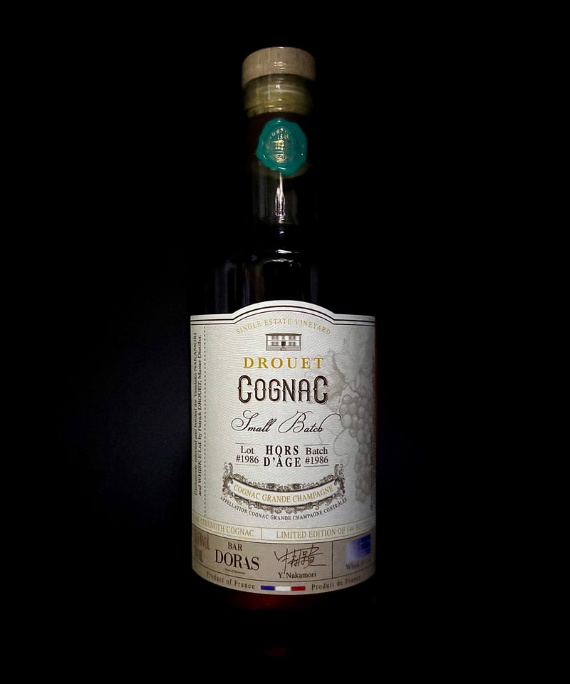 Cognac DROUET Lot ♯1986 pour BAR DORAS 144本限定 (