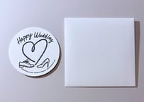 活版印刷のコースターカード/ Happy Wedding