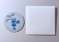 活版印刷のコースターカード/ Thank you!