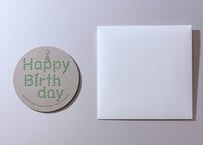 活版印刷のコースターカード/ Happy Birthday