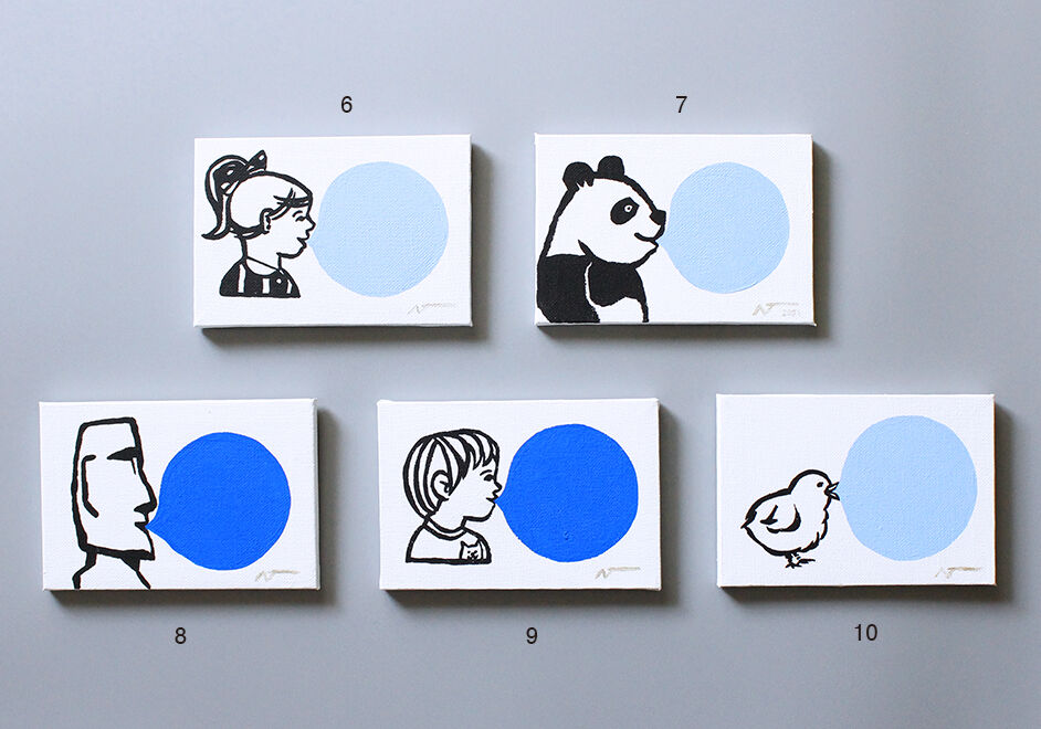 itabamoe 絵画　キャンバス　1点物 BUBBLE GUM ミニキャンバス絵［原画］ | Tatsumi Natsuko ONLIN