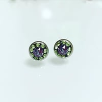8mm丸スワロフスキー2wayピアス シルバー（ライトサファイヤ）