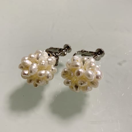 淡水パールボールイヤリング