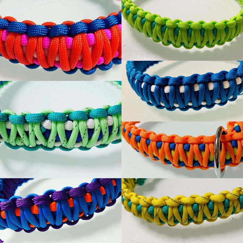 3色パラコード首輪 チョークタイプ 50cm〜60cm | ワタデキストア