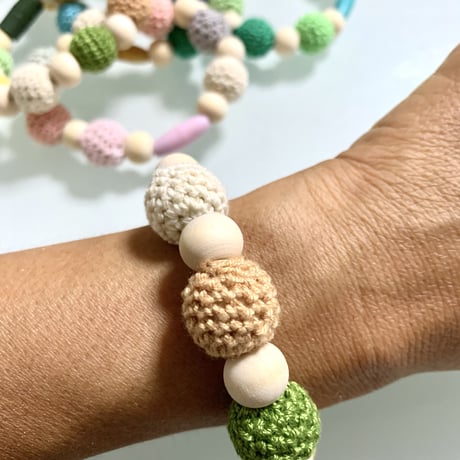 オーガニックウッドビーズバンド　21cm