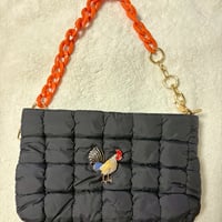 ふわふわバッグ　鶏ブラック