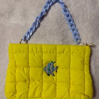 ふわふわバッグ　魚イエロー