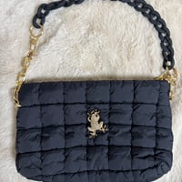 ふわふわバッグ　カエルブラック