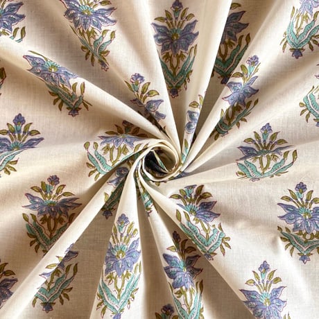 インド綿　ハンドブロックプリント生地　FB-23050865HBC