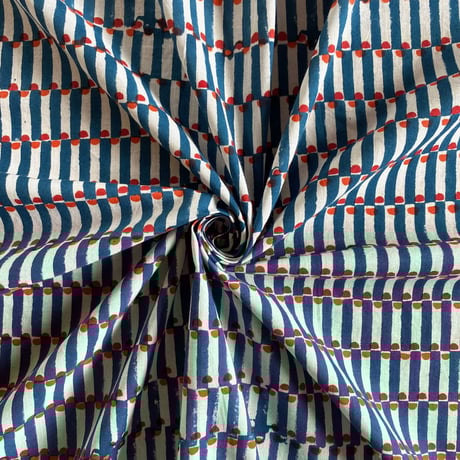 インド綿　ハンドブロックプリント生地　FB-23050871HBC