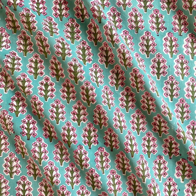 インド綿 ハンドブロックプリント生地 FB-22100592HBC | suitao fabric