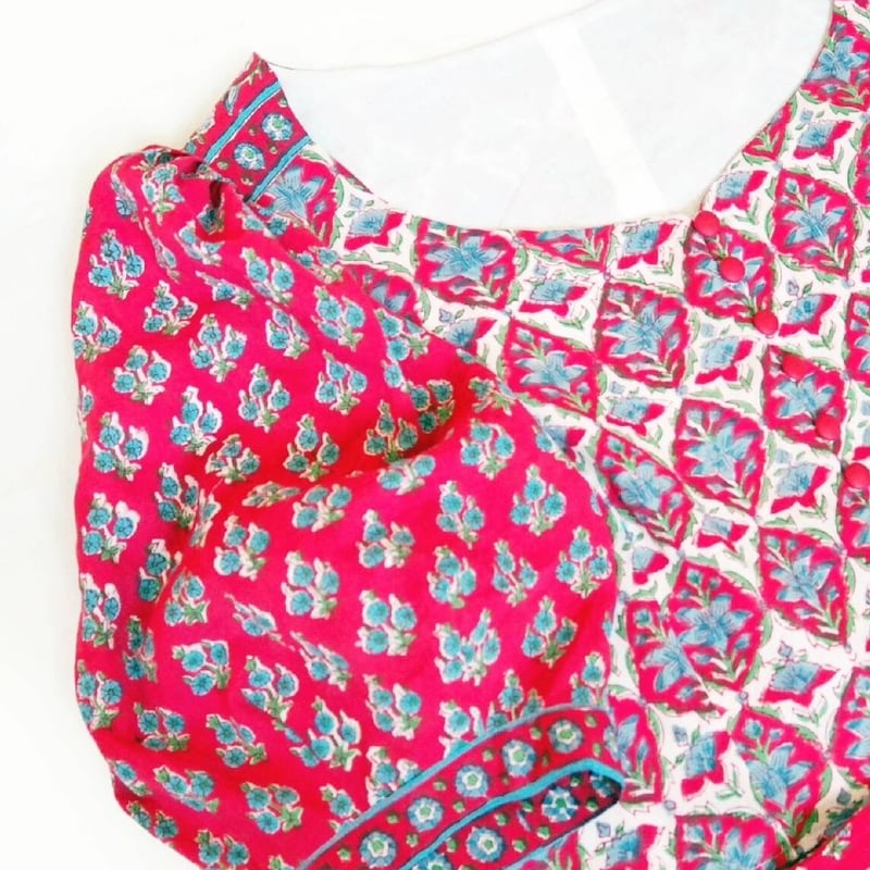 春夏を待ちきれない インドブロックプリント テーパードズボン 春夏を