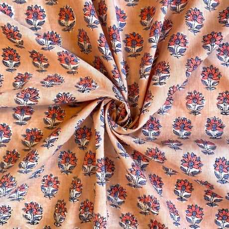 インド綿　ハンドブロックプリント生地　FB-21070144HBC