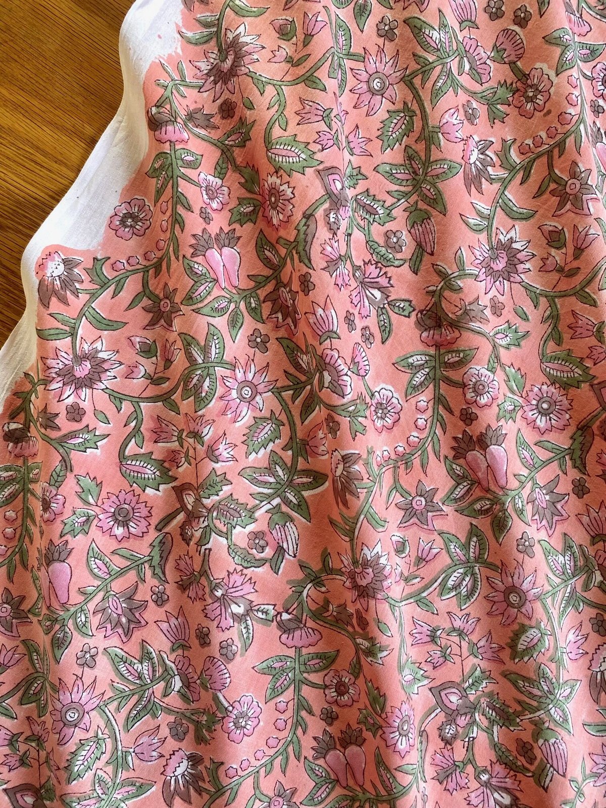 ♡Ruku様♡専用 インド綿 ハンドブロックプリント生地 FB-23070923HBC➁