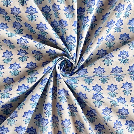 インド綿　ハンドブロックプリント生地　FB-23040826HBC