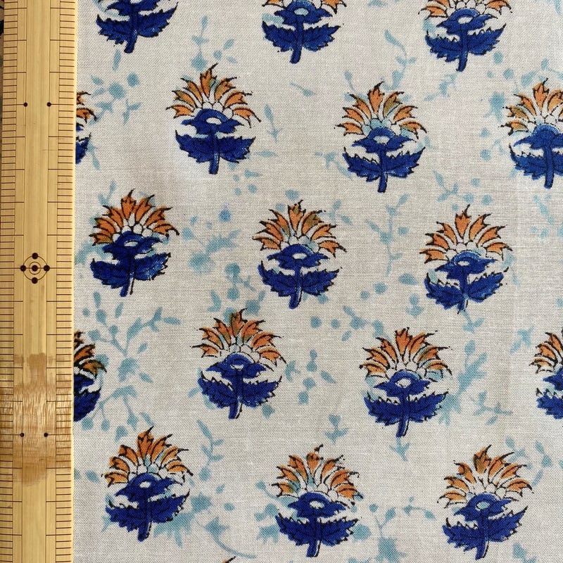 インドレーヨン ハンドブロックプリント生地 FB-21030010HBVC | suitao