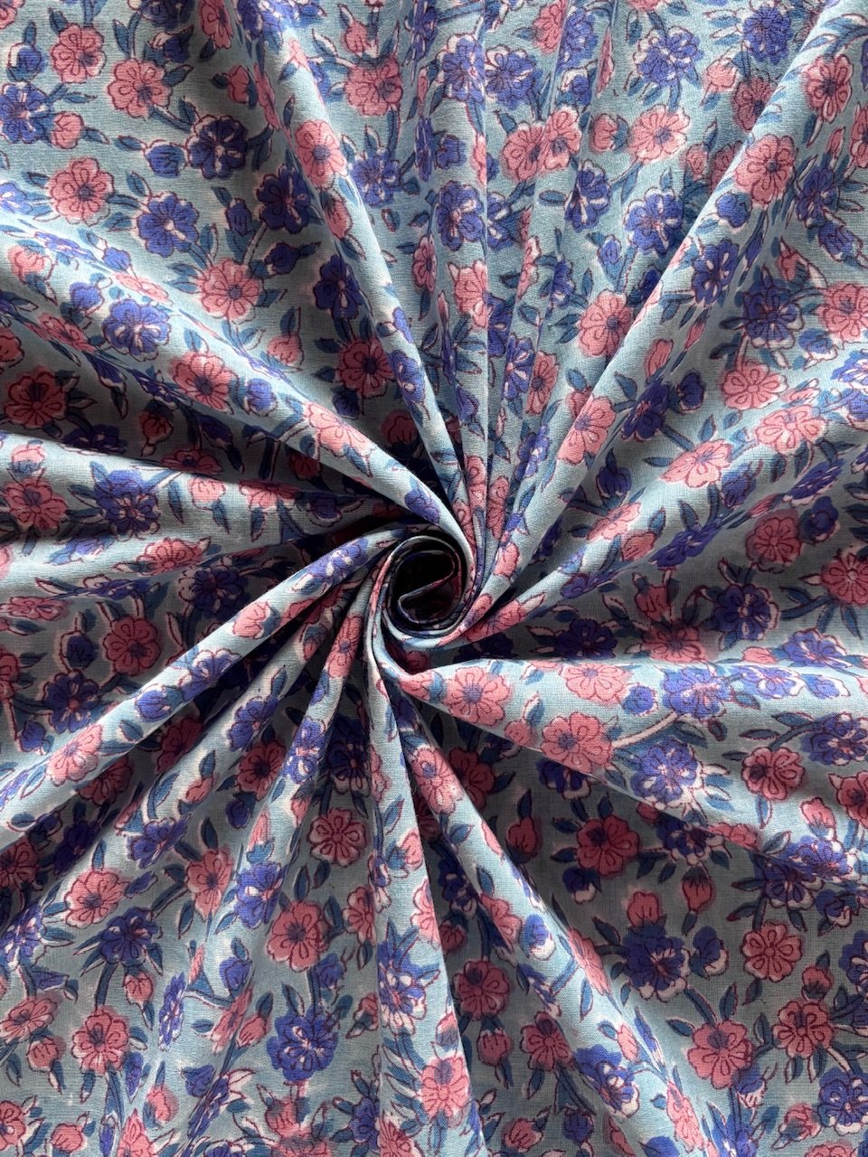 インド綿 ハンドブロックプリント生地 FB-25041577HBC①