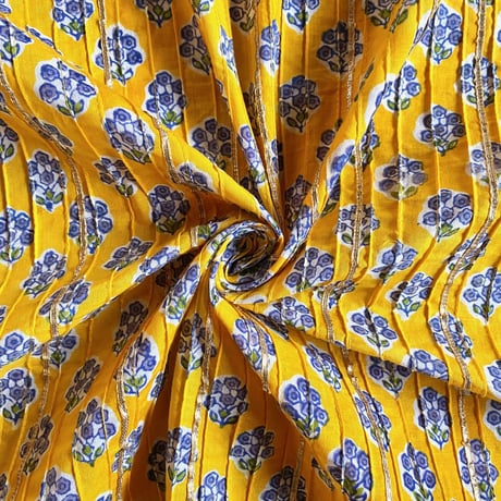 インドタックコットン　ハンドブロックプリント生地　FB-21090178HBTCPC