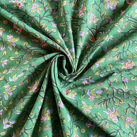 インド綿　ハンドブロックプリント生地　FB-21030056HBC