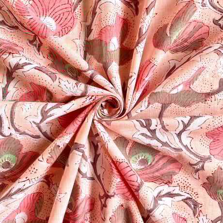 インド綿　ハンドブロックプリント生地  FB-21080150HBC