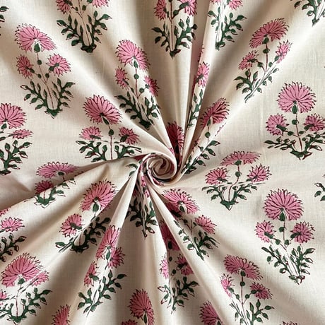 インド綿　ハンドブロックプリント生地　FB-23050870HBC