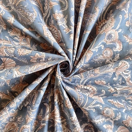 インド綿　ハンドブロックプリント生地　FB-23060887HBC