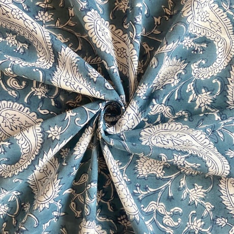 インド綿　ハンドブロックプリント生地　FB-22060450HBC