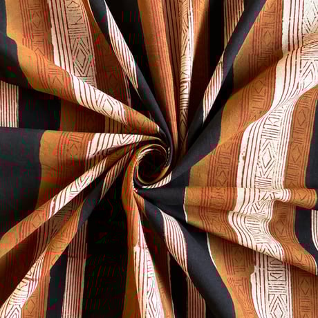 【プレカット約1m30cm】インド綿　ハンドブロックプリント生地　FB-24021116HBCP