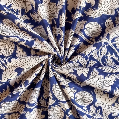 インド綿　ハンドブロックプリント生地　FB-23040802HBC