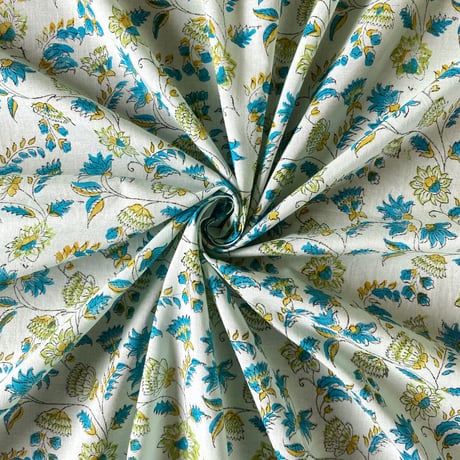 インド綿　ハンドブロックプリント生地　FB-22040439HBSC