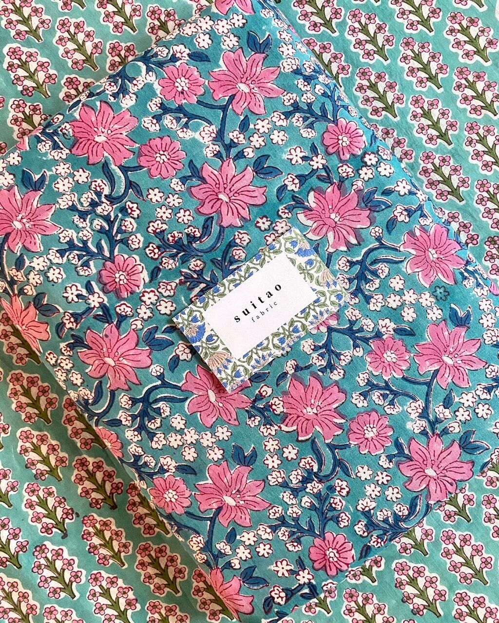 インド綿 ハンドブロックプリント生地 FB-22100592HBC | suitao fabric