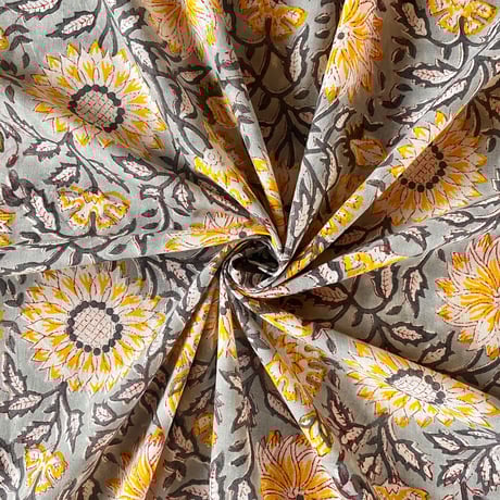 インド綿　ハンドブロックプリント生地　FB-22060455HBC