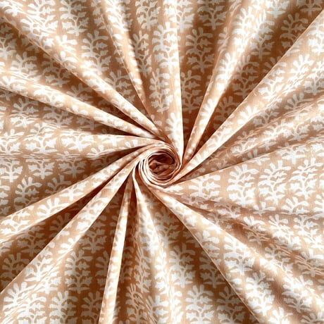 インド綿　ハンドブロックプリント生地　FB-24011093HBC