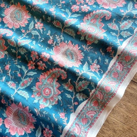 インド綿　ブロックプリント　上下set up ② suitao fabric