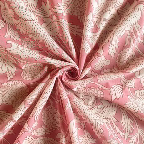 インド綿　ハンドブロックプリント生地　FB-21100198HBC