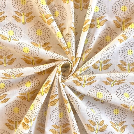 インド綿　ハンドブロックプリント生地　FB-23040817HBC