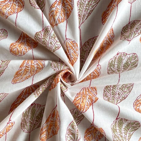 インド綿　ハンドブロックプリント生地　FB-23040844HBC