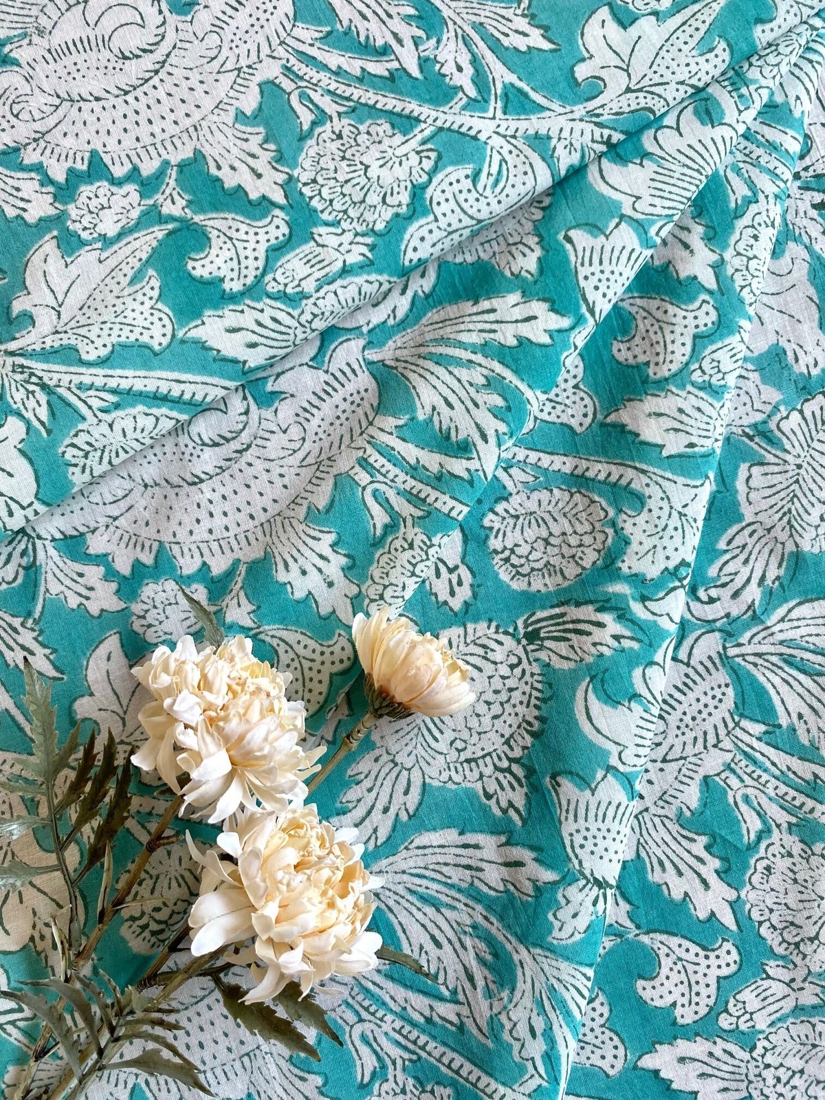 春夏を待ちきれない インドブロックプリント テーパードズボン 春夏を