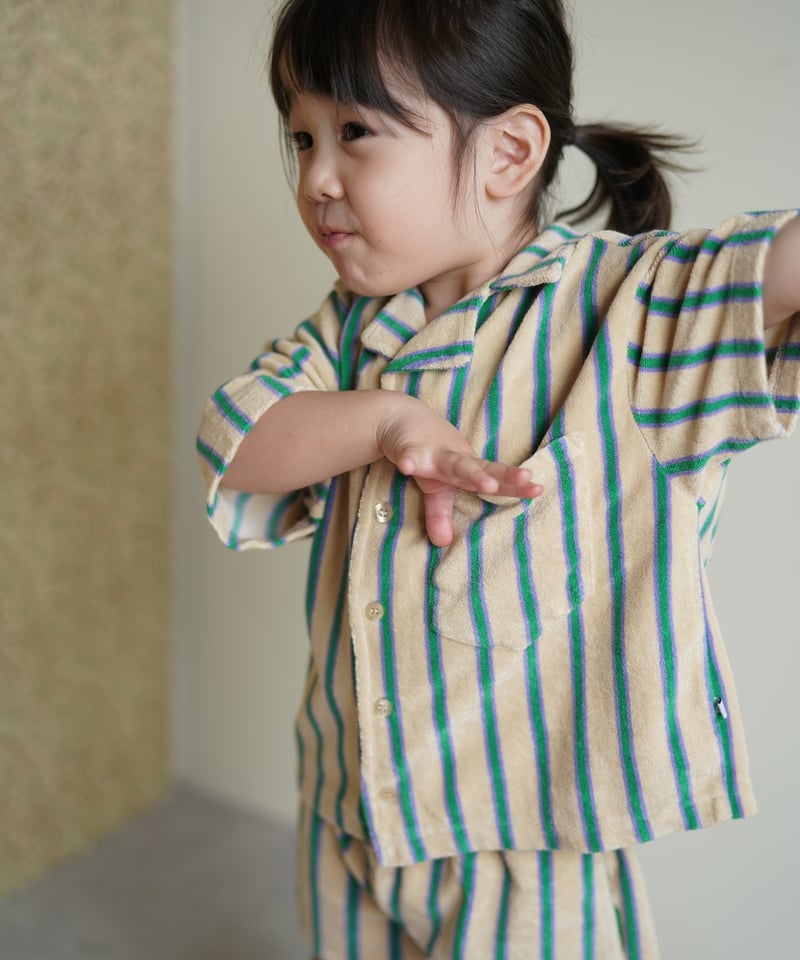 REPOSE AMS] 75. cropped shirt | jade bloom str