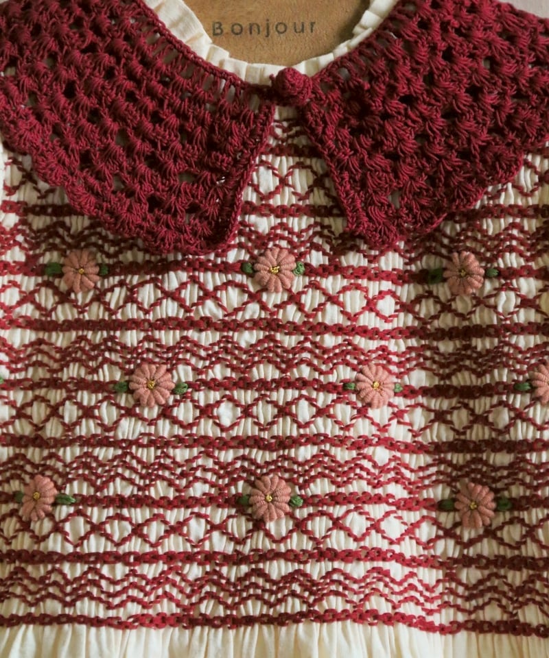 BONJOUR DIARY] HANDSMOCK BLOUSE WITH REMOVABL