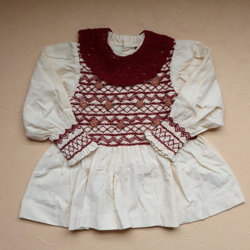 bonjour diary スモックブラウス　6Y BONJOUR DIARY] HANDSMOCK BLOUSE WITH REMOVABL