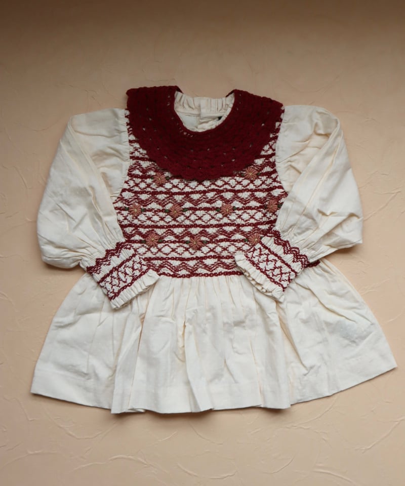 トップス Bonjour Diary HANDSMOCK BLOUSE BONJOUR DIARY]【残りわずか！】HANDSMOCK BLOUSE WITH RE