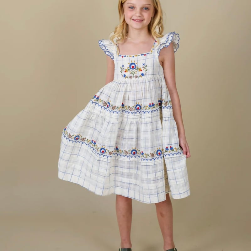 ワンピース lali kids
TULIP DRESS
AMBER STRIPES 
5y Lali Kids]【残りわずか！】Siena Dress | Opaline Silk |