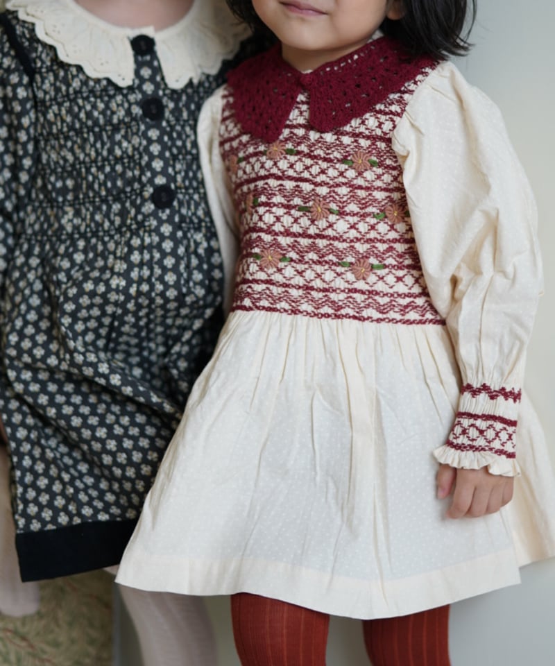 トップス Bonjour Diary HANDSMOCK BLOUSE BONJOUR DIARY] HANDSMOCK BLOUSE WITH REMOVABL