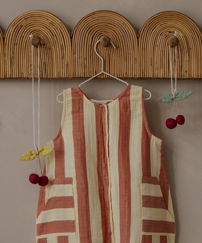 ORGANIC ZOO]【残りわずか！】Tomato Stripes Jumpsuit |