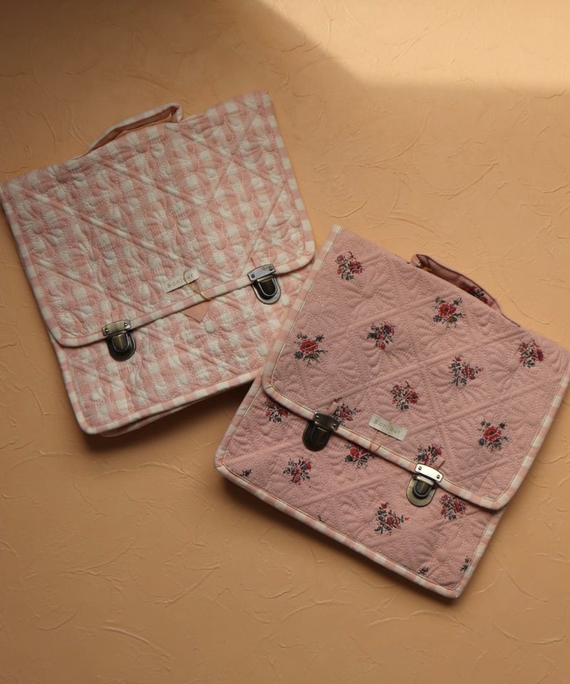 BONJOUR DIARY] Quilted school bag | Pink vic