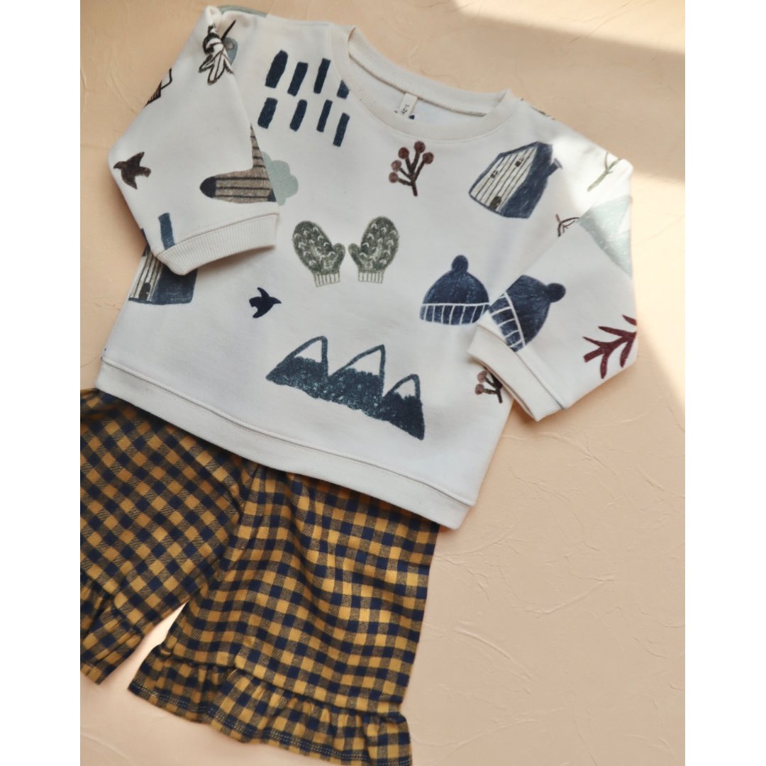 ORGANIC ZOO] Blueberry Gingham Frill Culotte