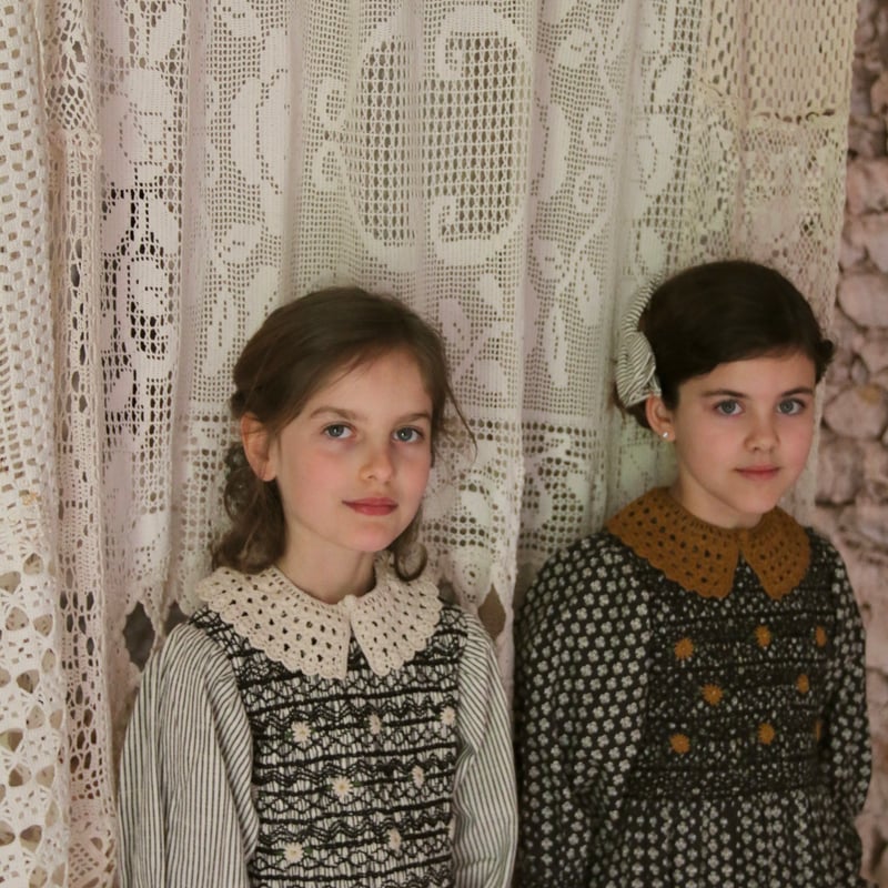 bonjour diary スモックブラウス　6Y BONJOUR DIARY]【残りわずか】HANDSMOCK BLOUSE WITH REM