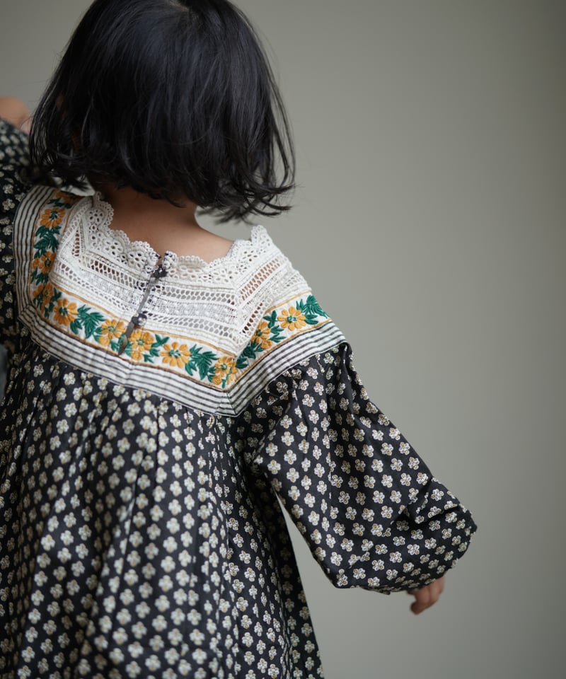 Bonjour diary ワンピース 10Y 花柄刺繍付き bonjour 10Y花柄刺繍ワンピース Bonjour diary 2024aw ワンピース